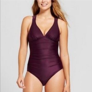 Merona One Piece Swimsuit- Plum Purple